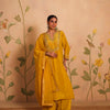 Sheesh silk kurta set (Ochre Yellow)